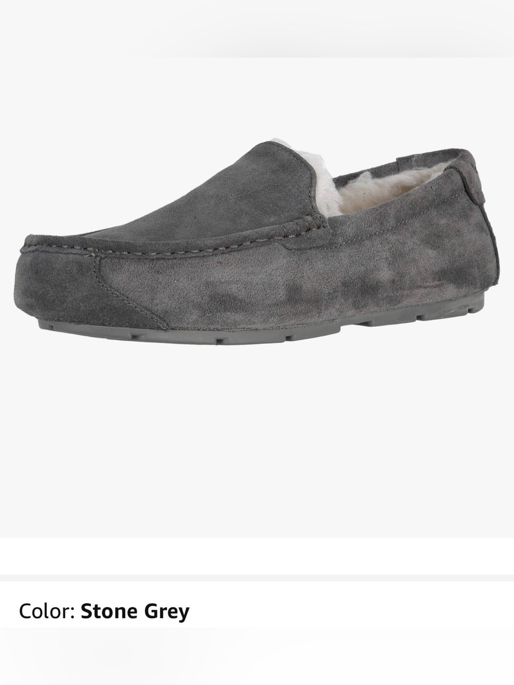 Koolaburra Stone Grey Suede Slip-On Loafer Moccasin.Mens 7. new